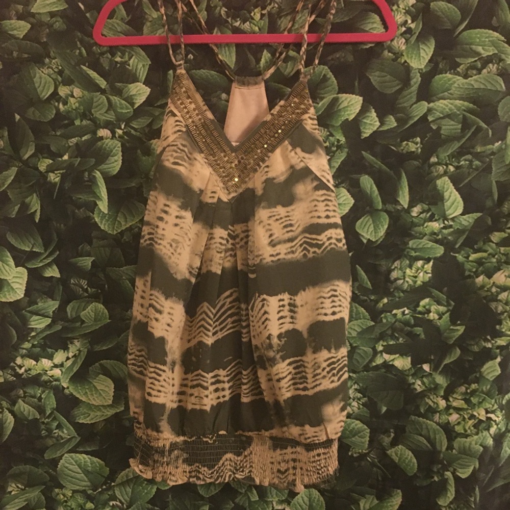 Arden B. Green and Tan Tank Top